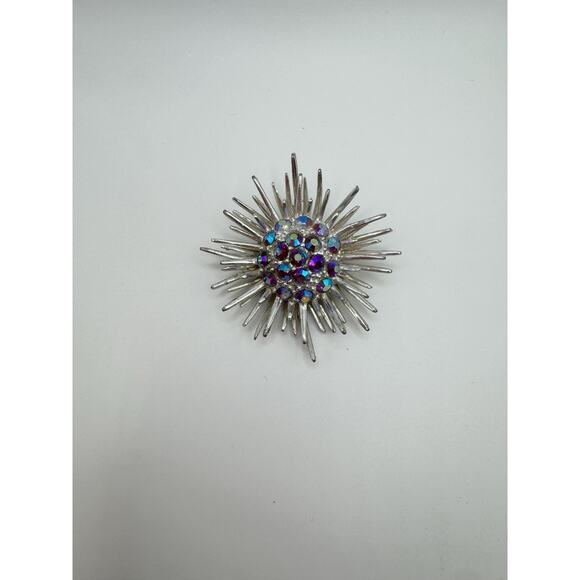 Vintage Aurora Borealis Starburst Brooch - Picture 1 of 2